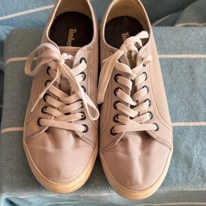 Timberland women’s size 7 Canvas Sneakers grey/light blue color